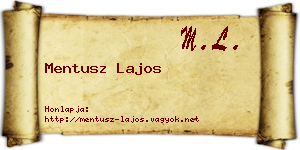 Mentusz Lajos névjegykártya